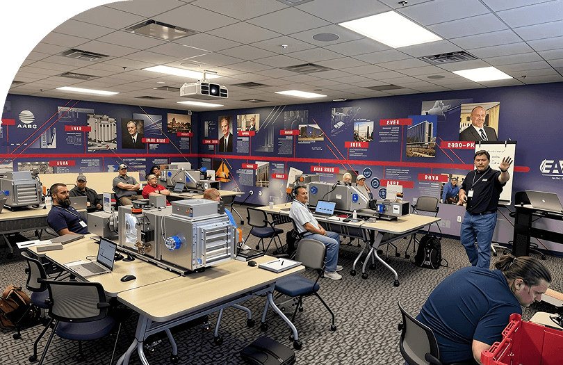 Instructor leading custom HVAC training classroom session