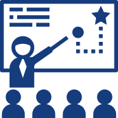 Icon showing building operator certification training course under construction
